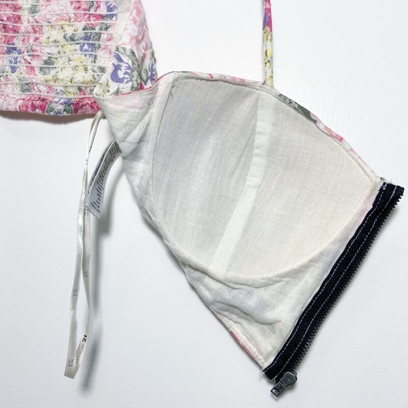 Forever 21 Floral Zip Up Bralette Padded Medium - Picture 5 of 7